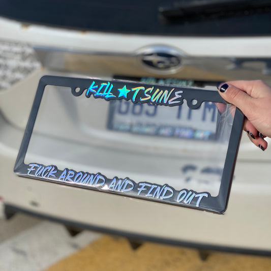 LICENSE PLATE FRAME // HOLOGRAPHIC